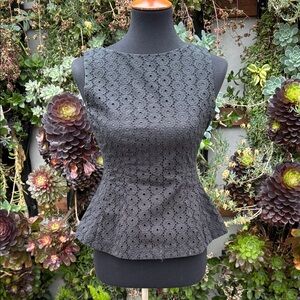 Kate Spade Black Peplum Blouse